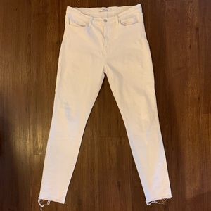 Jbrand white Maria jeans with frayed bottoms